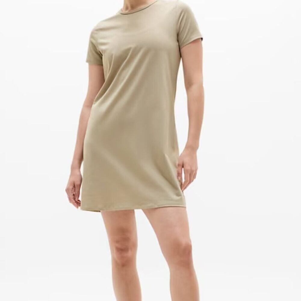 NWT Athleta Essential Tee Dress Elevated Basics in Abalone Grey Size XL